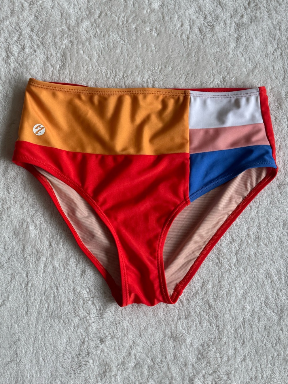 Nani Colorblock High Rise Bikini Swim Bottoms Multicolor S